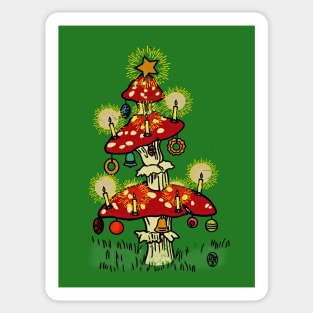 Vintage Fairy Mushroom Christmas Tree Sticker